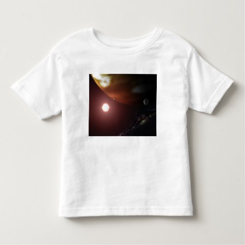 A gas giant planet orbiting a red dwarf star toddler t_shirt