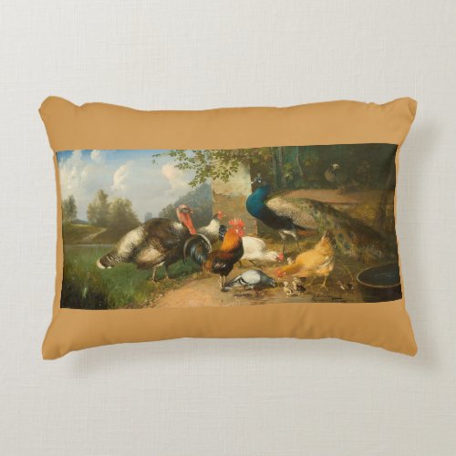 A GATHERING OF FOWL  ACCENT PILLOW