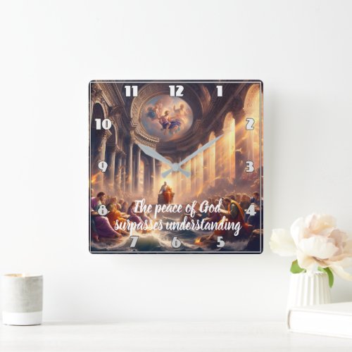 A Gathering of Souls in a Room Square Wall Clock