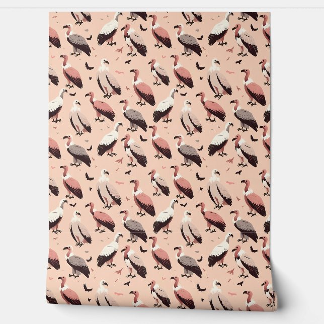 A Gathering of Vultures Pattern Wallpaper (Unrolling)
