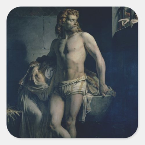 A Gaul and his Daughter Imprisoned in Rome 1847 Square Sticker