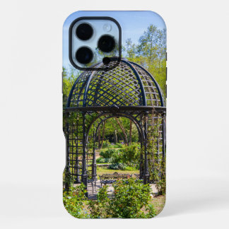 a gazebo in a gorgeous garden landscape iPhone 16 pro max case
