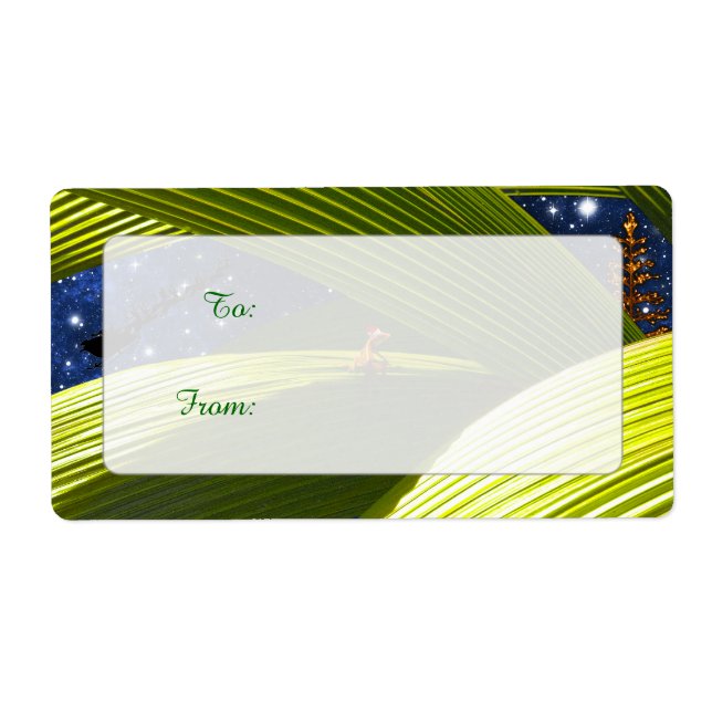 A Gecko Lizard's Tropical Christmas Label (Front)