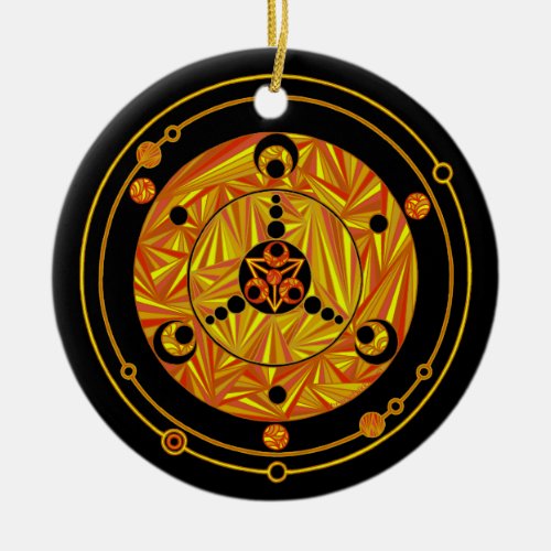 A Geeky Christmas Scifi Crop Circle Design Holiday Ceramic Ornament