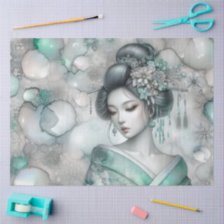 A Geisha in Green Design Series #23 Tissue Paper