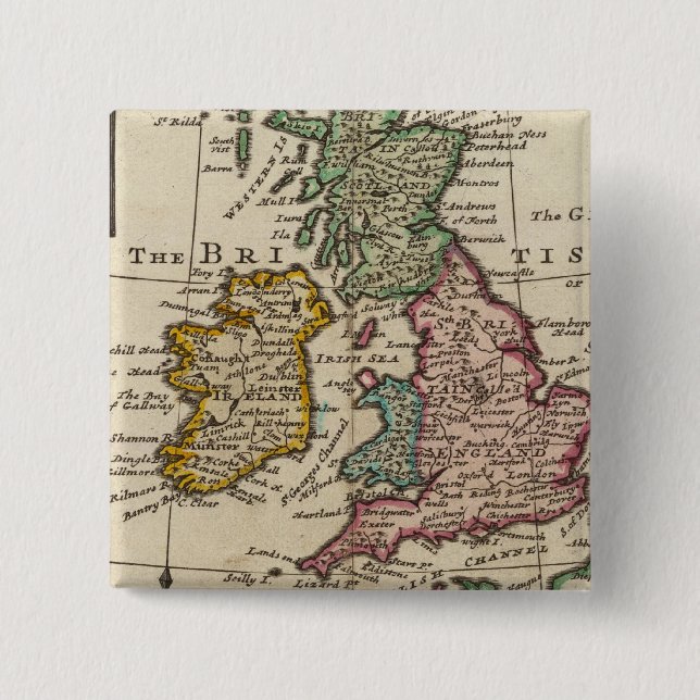 A general map of Great Britain and Ireland Button (Front)