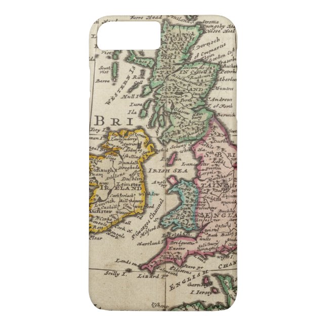 A general map of Great Britain and Ireland Case-Mate iPhone Case (Back)