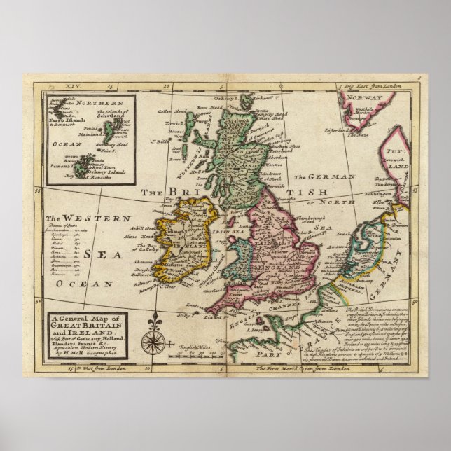 A general map of Great Britain and Ireland Poster (Front)