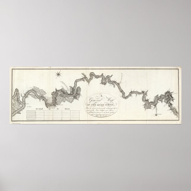 A General Map Of The River Ohio Poster (Front)