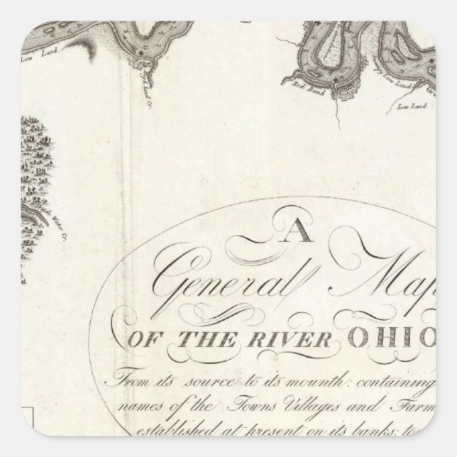 A General Map Of The River Ohio Square Sticker (Front)