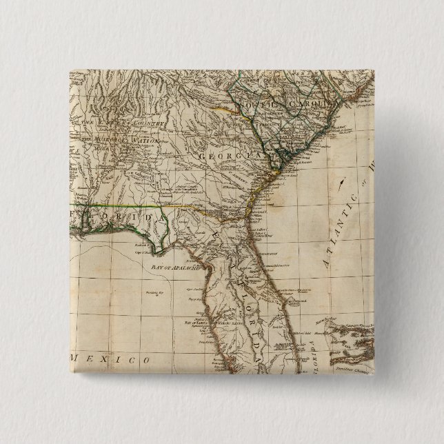 A General Map of the Southern British Colonies Pinback Button (Front)