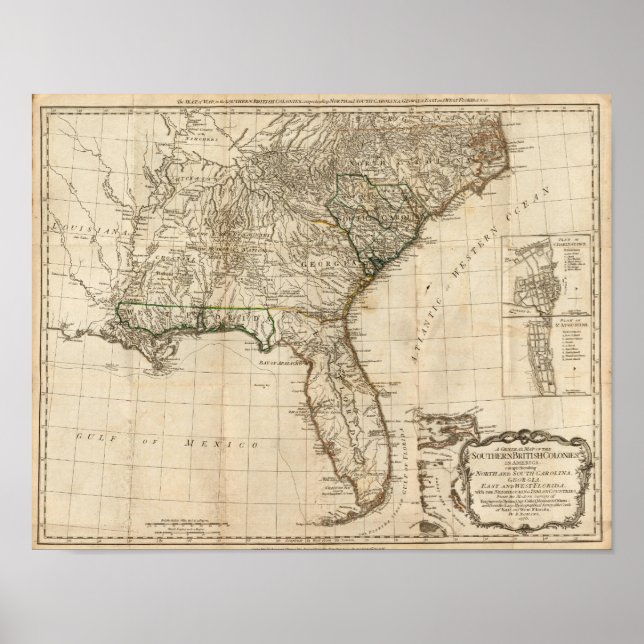 A General Map of the Southern British Colonies Poster (Front)