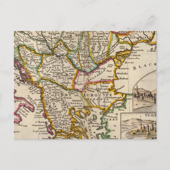 A general map of Turkey in Europe Postcard (Front)