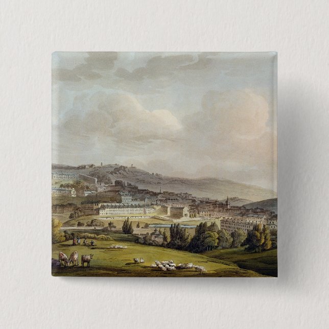 A General View of Bath, from 'Bath Illustrated by Pinback Button (Front)