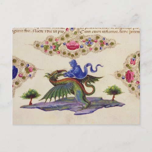 A Genie and Winged Monster Postcard