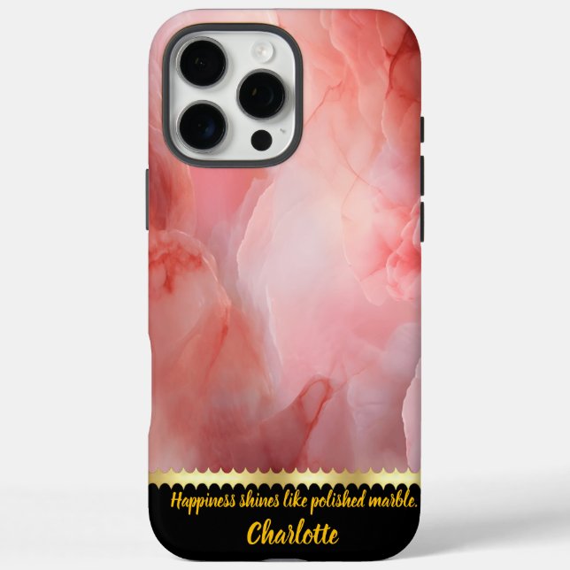A gentle dance of soft pink marble textures Case-Mate iPhone case (Back)