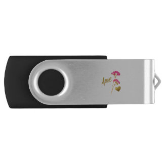 A gentle Rose And An Attractive Loving Heart Flash Drive