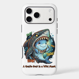 A Gentle Soul in a Wild Mask Cute shark iPhone 17 Pro Max Case
