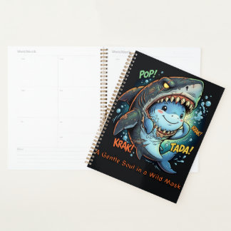 A Gentle Soul in a Wild Mask Cute Shark Planner