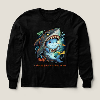 A Gentle Soul in a Wild Mask Cute shark Tri-Blend Shirts