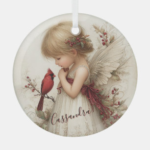 A Gentle Spirit in Holiday Stillness Glass Ornament