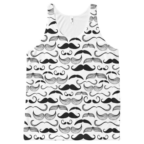 A Gentlemens Club Mustache pattern 2 All_Over_Print Tank Top