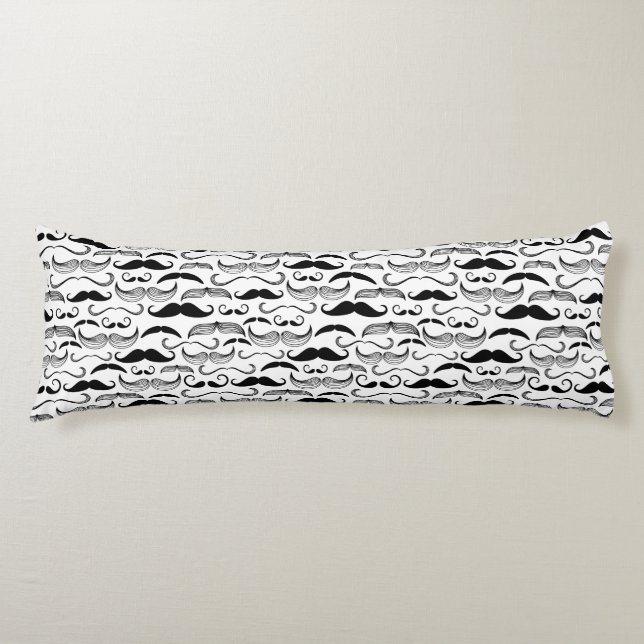 A Gentlemen's Club. Mustache pattern 2 Body Pillow (Front)