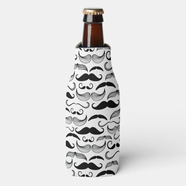 A Gentlemen's Club. Mustache pattern 2 Bottle Cooler (Bottle Front)