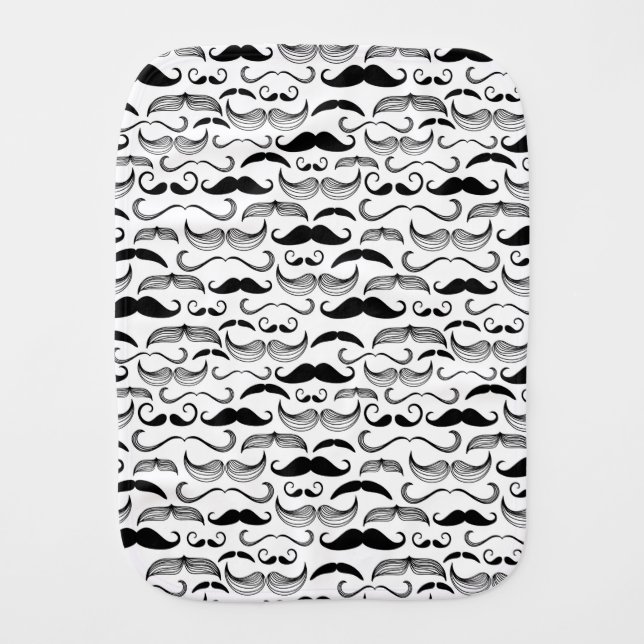 A Gentlemen's Club. Mustache pattern 2 Burp Cloth (Front)