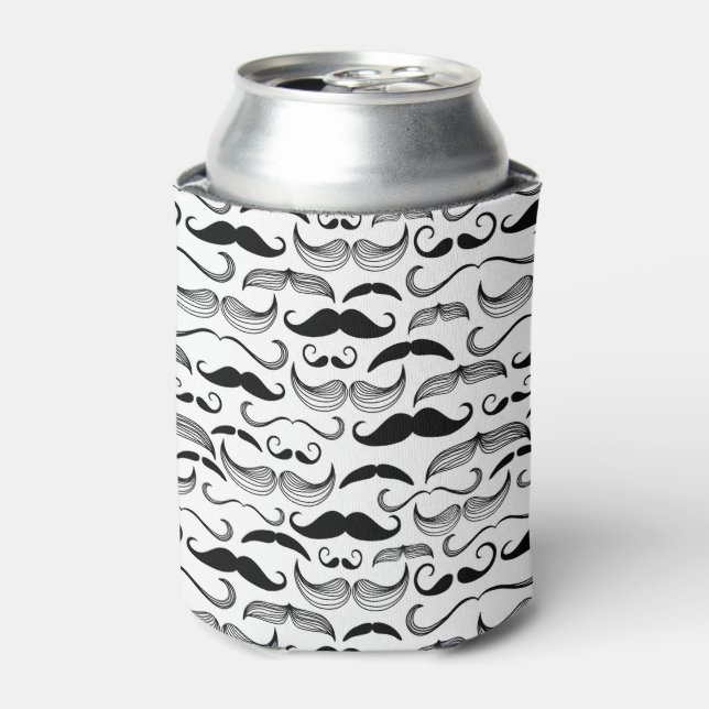 A Gentlemen's Club. Mustache pattern 2 Can Cooler (Can Front)
