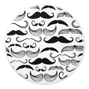 A Gentlemen's Club. Mustache pattern 2 Ceramic Knob