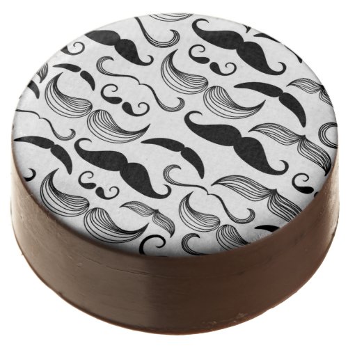 A Gentlemens Club Mustache pattern 2 Chocolate Dipped Oreo