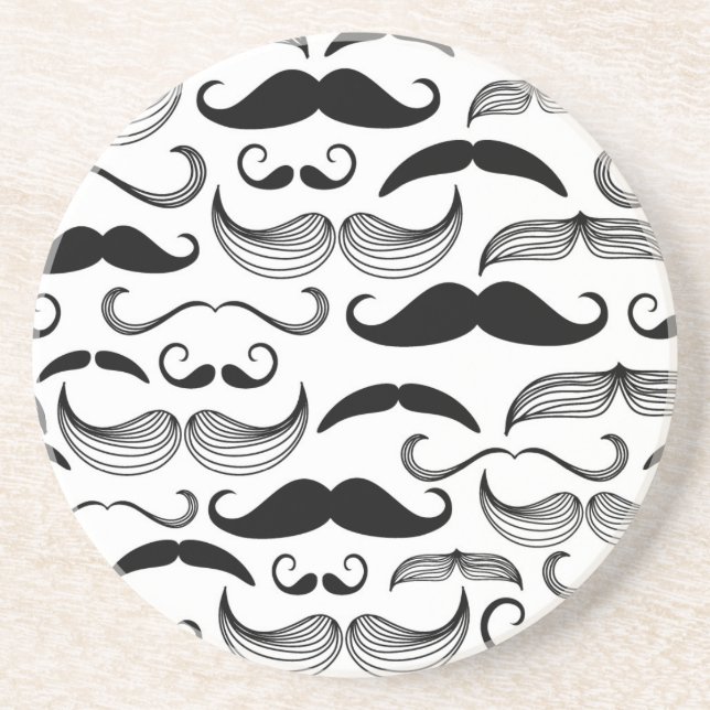 A Gentlemen's Club. Mustache pattern 2 Coaster (Front)
