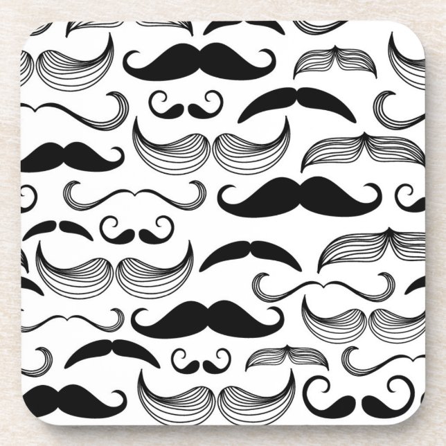 A Gentlemen's Club. Mustache pattern 2 Coaster (Front)
