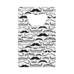 A Gentlemen's Club. Mustache pattern 2 Credit Card Bottle Opener
