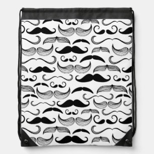 A Gentlemen's Club. Mustache pattern 2 Drawstring Bag