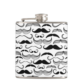 A Gentlemen's Club. Mustache pattern 2 Flask