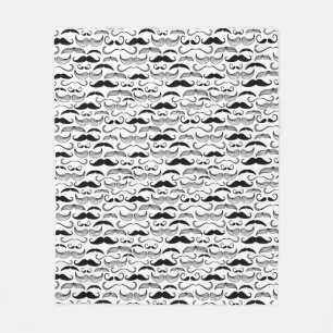 A Gentlemen's Club. Mustache pattern 2 Fleece Blanket
