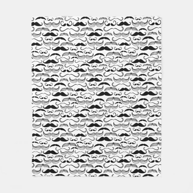 A Gentlemen's Club. Mustache pattern 2 Fleece Blanket (Front)
