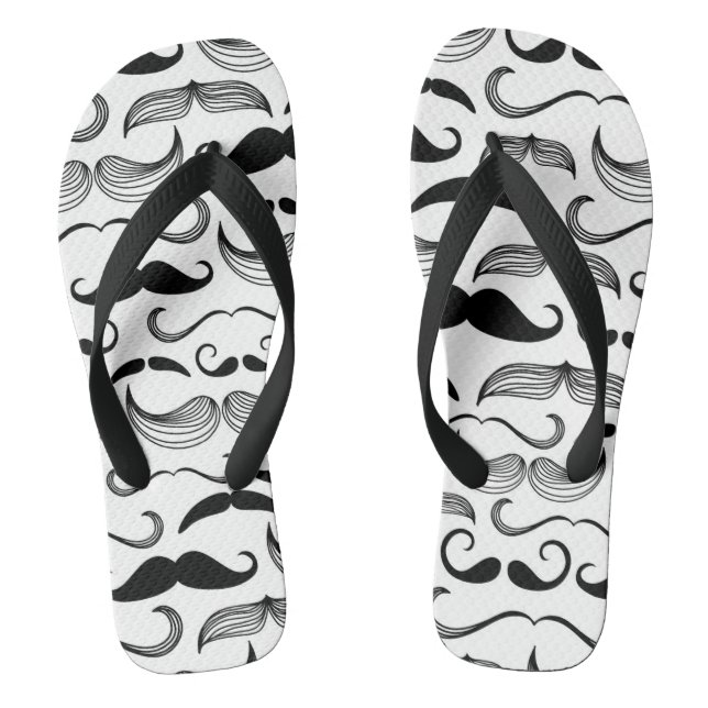 A Gentlemen's Club. Mustache pattern 2 Flip Flops (Footbed)