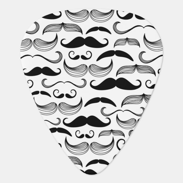 A Gentlemen's Club. Mustache pattern 2 Guitar Pick (Front)