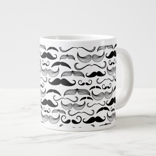 A Gentlemens Club Mustache pattern 2 Large Coffee Mug