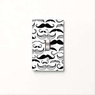 A Gentlemen's Club. Mustache pattern 2 Light Switch Cover