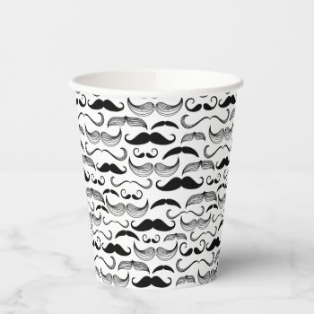 A Gentlemen's Club. Mustache Pattern 2 Paper Cups by boutiquey at Zazzle
