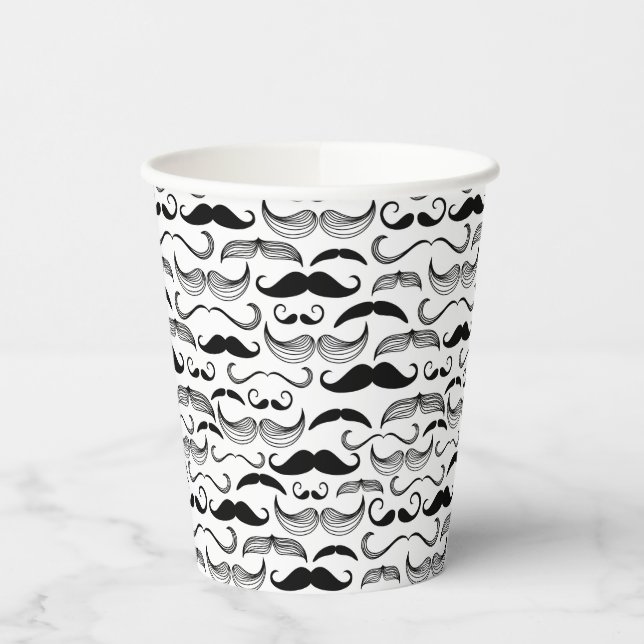 A Gentlemen's Club. Mustache pattern 2 Paper Cups (Left)