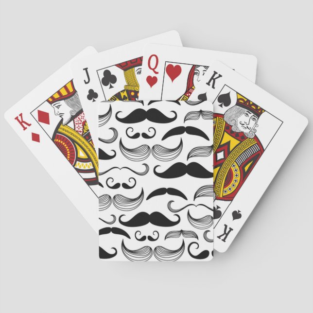 A Gentlemen's Club. Mustache pattern 2 Poker Cards (Back)