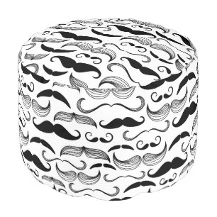 A Gentlemen's Club. Mustache pattern 2 Pouf