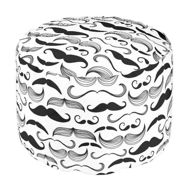 A Gentlemen's Club. Mustache pattern 2 Pouf (Angled Front)