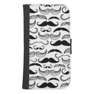 A Gentlemen's Club. Mustache pattern 2 Wallet Phone Case For Samsung Galaxy S4