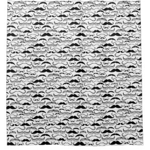 A Gentlemen's Club. Mustache pattern 2 Shower Curtain